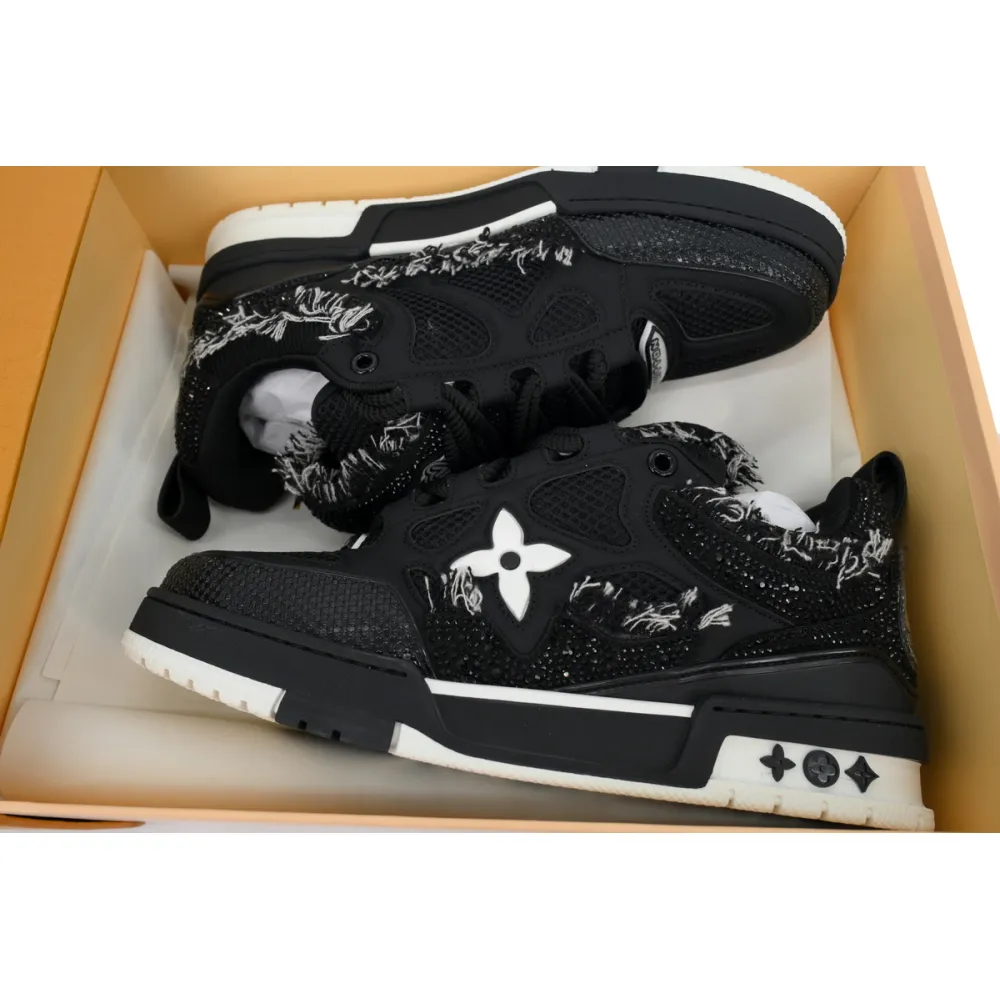 EM Sneakers Louis Vuitton LV Skate Sneaker Horse Hair Black Diamond