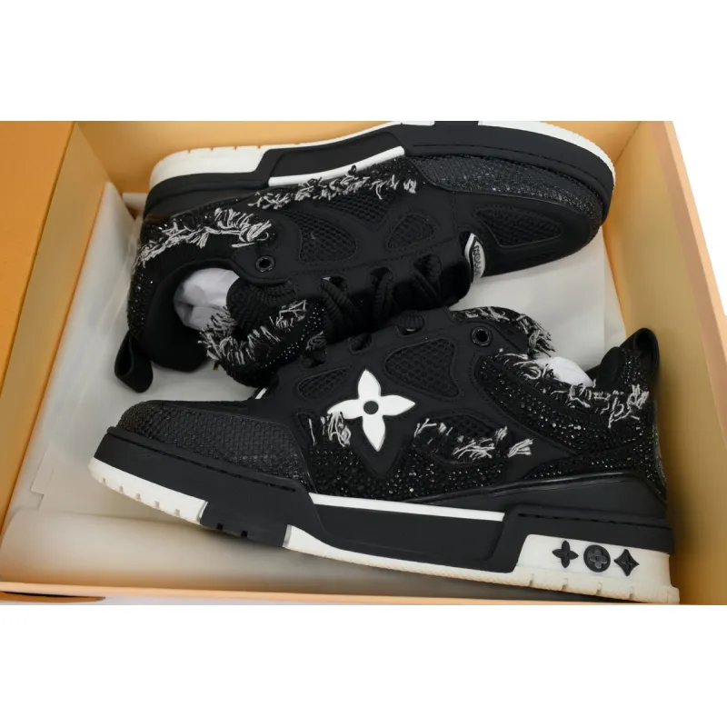 EM Sneakers Louis Vuitton LV Skate Sneaker Horse Hair Black Diamond