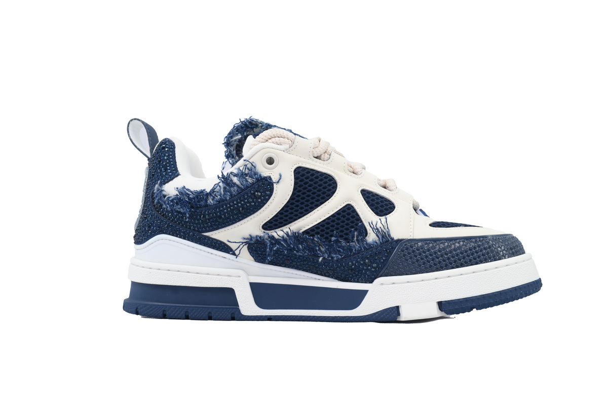 EM Sneakers Louis Vuitton LV Skate Sneaker Horse Hair Blue Diamond