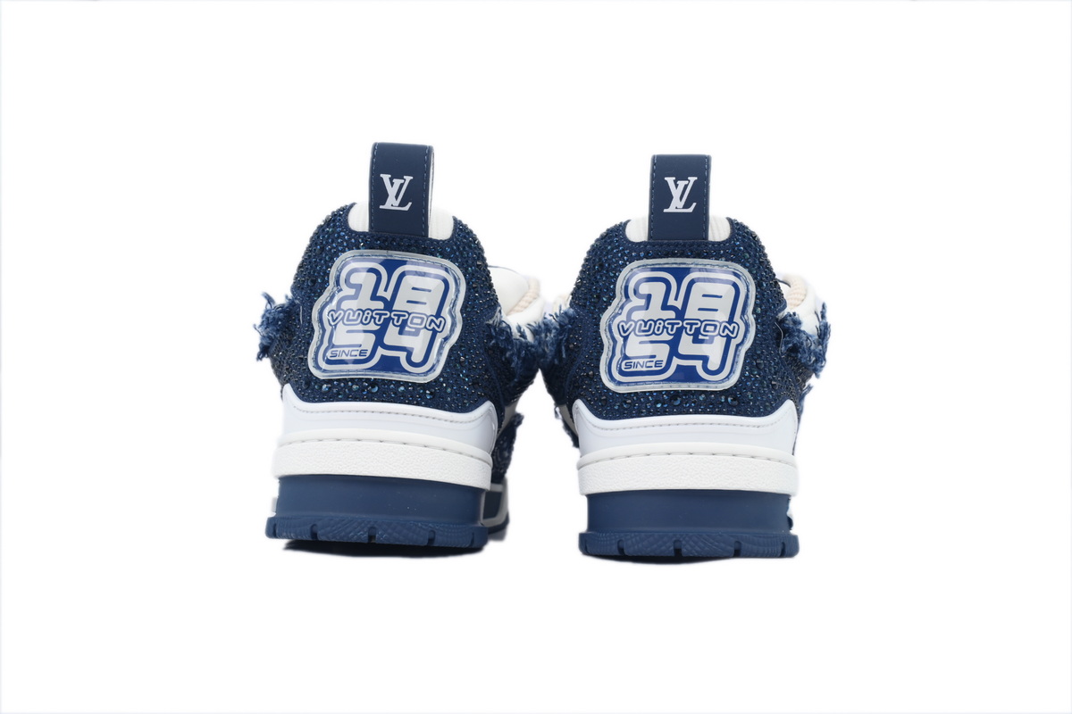 EM Sneakers Louis Vuitton LV Skate Sneaker Horse Hair Blue Diamond