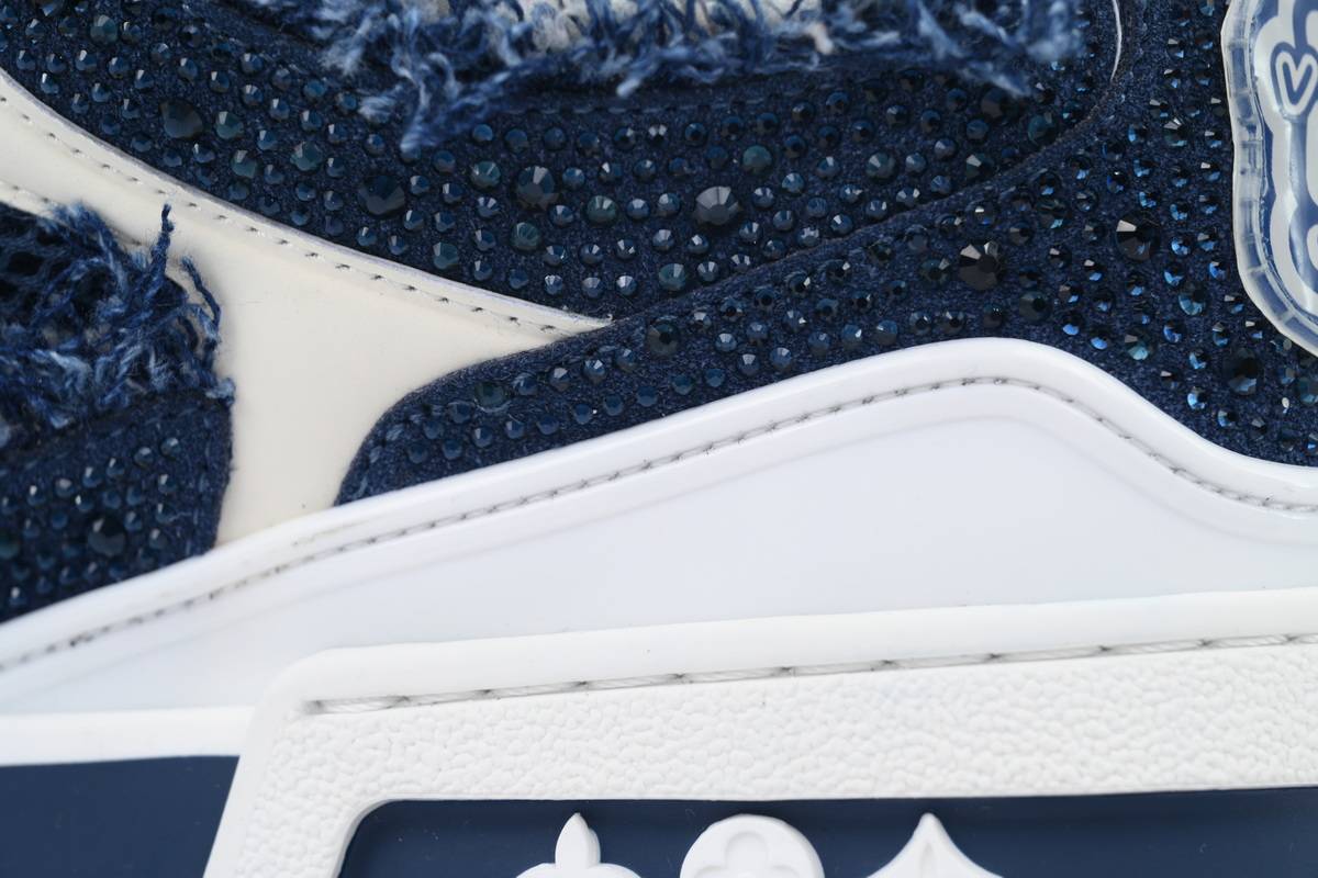 EM Sneakers Louis Vuitton LV Skate Sneaker Horse Hair Blue Diamond