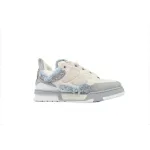 EM Sneakers Louis Vuitton LV Skate Sneaker Horse Hair Gray White Diamond