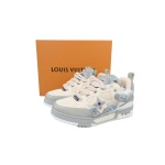 EM Sneakers Louis Vuitton LV Skate Sneaker Horse Hair Gray White Diamond