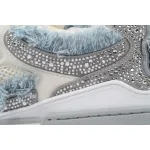 EM Sneakers Louis Vuitton LV Skate Sneaker Horse Hair Gray White Diamond