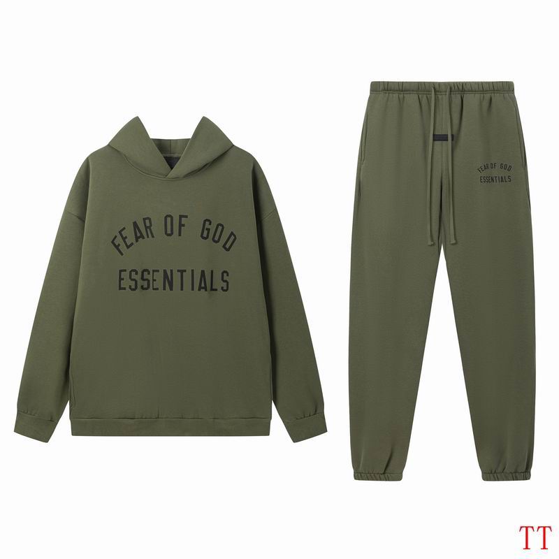 EM Sneakers Fear of God × Essentials Hoodie & Sweatpant Set -20tx09 Dark Green