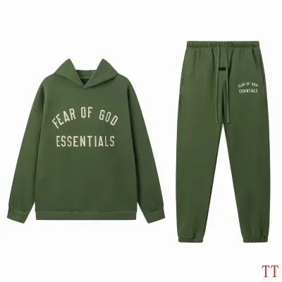 EM Sneakers Fear of God × Essentials Hoodie & Sweatpant Set -20tx09 Green 01