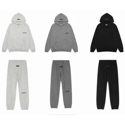 EM Sneakers Fear of God × Essentials Hoodie & Sweatpant Set -3519 Light Gray/Black/Dark Gray 01