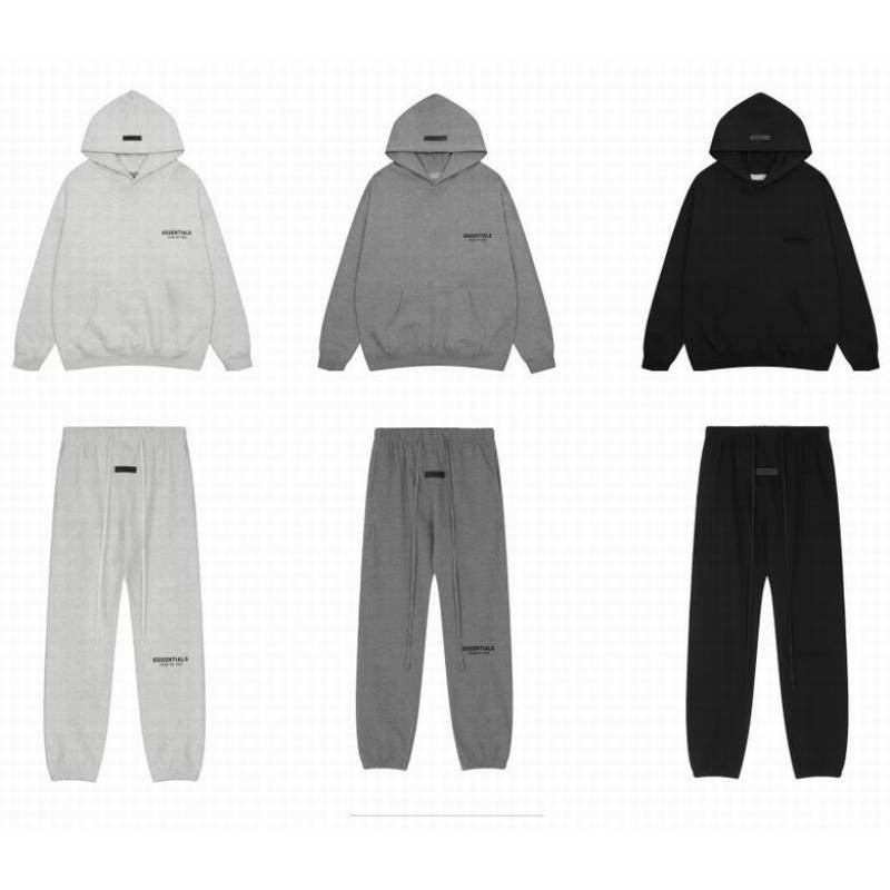 EM Sneakers Fear of God × Essentials Hoodie & Sweatpant Set -3519 White/Black/Gray