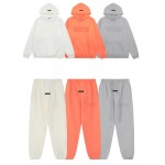 EM Sneakers Fear of God × Essentials Hoodie & Sweatpant Set -3521 White/Orange/Gray