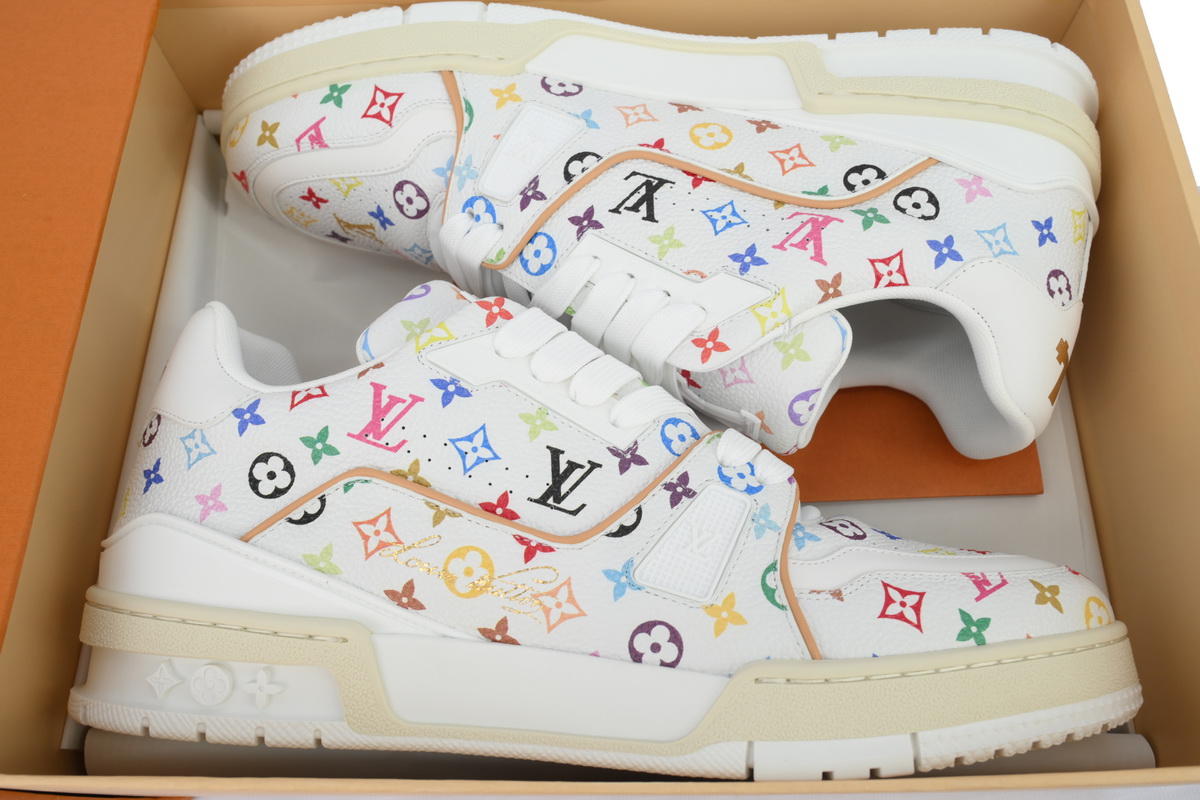 EM Sneakers Louis Vuitton Trainer Murakami Takashi White