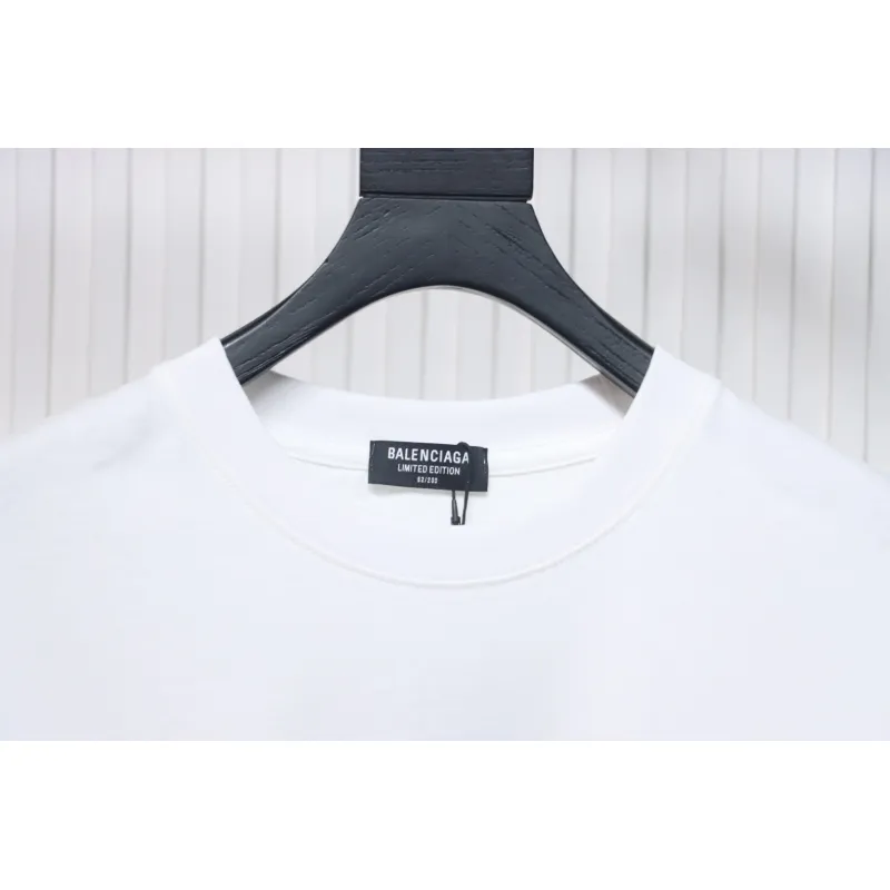 EM Sneakers Balenciaga 25ss Flame Double B Letter Print T-shirt White