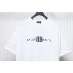 EM Sneakers Balenciaga 25ss Flame Double B Letter Print T-shirt White