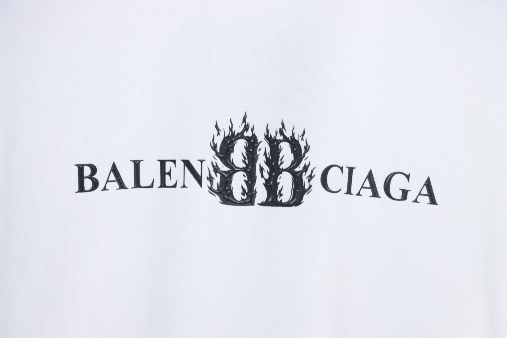 EM Sneakers Balenciaga 25ss Flame Double B Letter Print T-shirt White