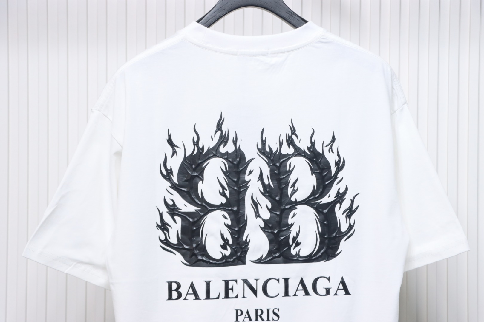 EM Sneakers Balenciaga 25ss Flame Double B Letter Print T-shirt White