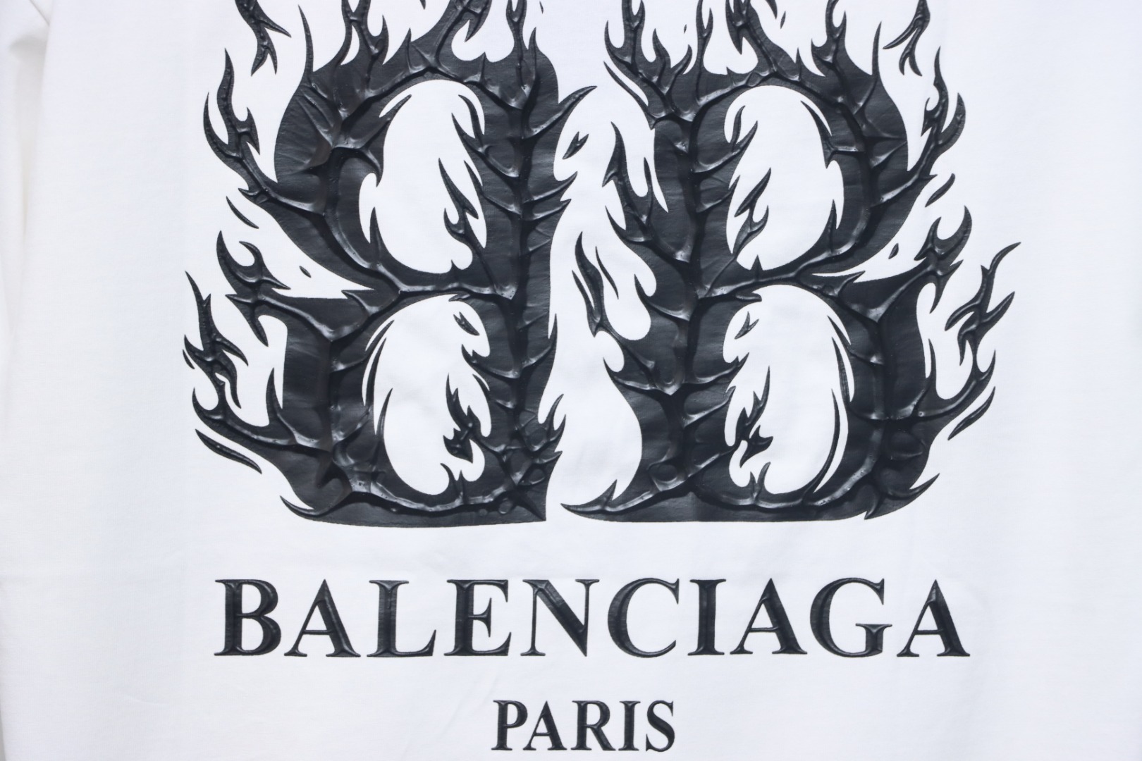 EM Sneakers Balenciaga 25ss Flame Double B Letter Print T-shirt White