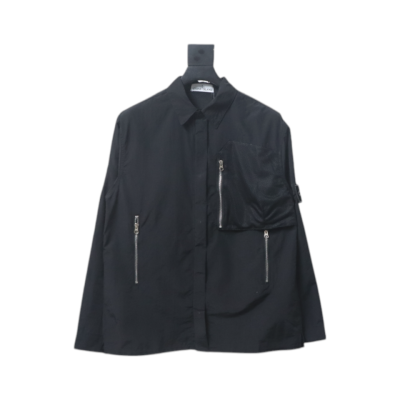 EM Sneakers Stone Island Black Label Multi-zip Shirt Jacket Black 01