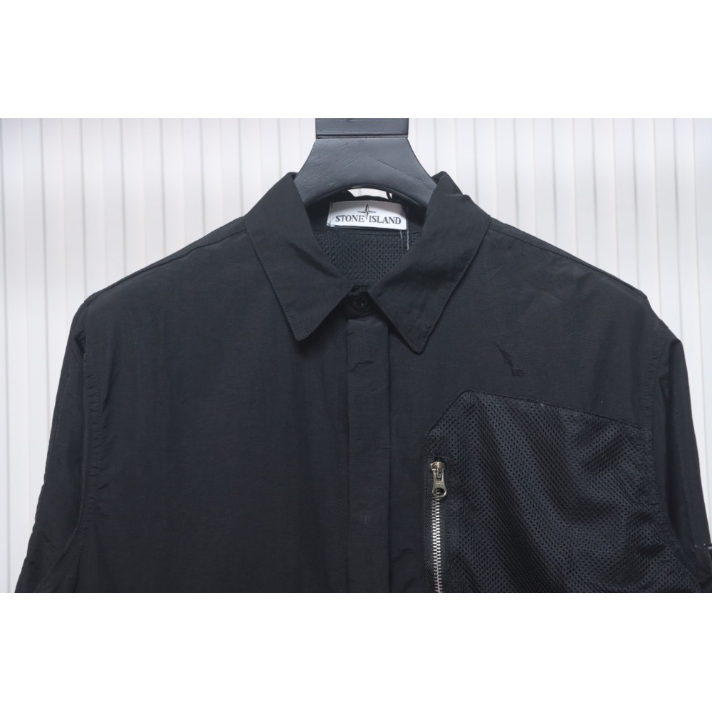 EM Sneakers Stone Island Black Label Multi-zip Shirt Jacket Black