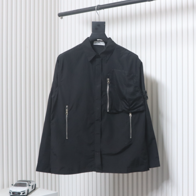 EM Sneakers Stone Island Black Label Multi-zip Shirt Jacket Black
