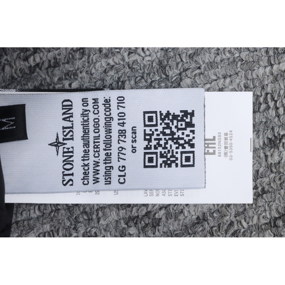 EM Sneakers Stone Island Logo Armband Logo Solid Color Zipper Outdoor Workwear Functional Hooded Down Jacket Black