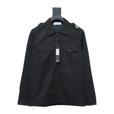 EM Sneakers Stone Island Shoulder Sleeve Badge Shirt Jacket Coat Black 01