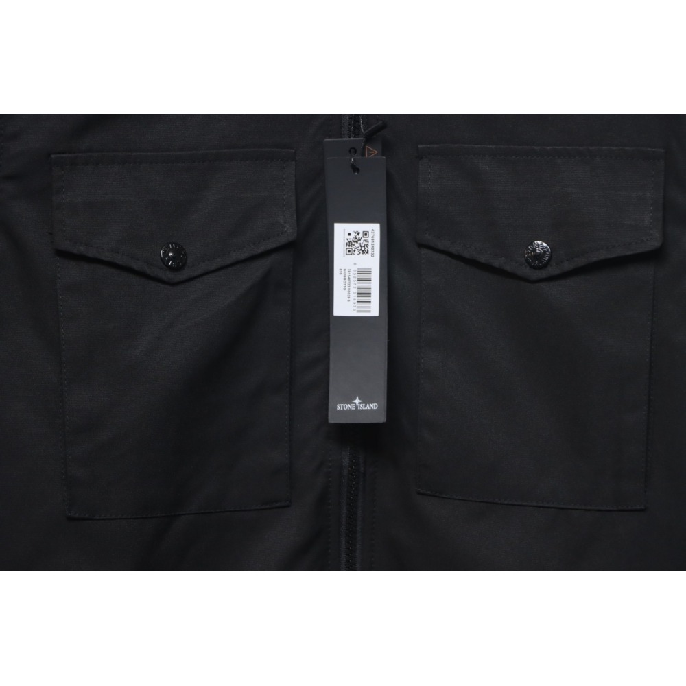 EM Sneakers Stone Island Shoulder Sleeve Badge Shirt Jacket Coat Black