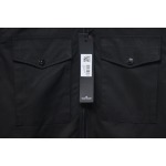 EM Sneakers Stone Island Shoulder Sleeve Badge Shirt Jacket Coat Black