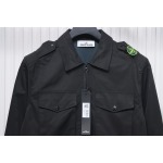 EM Sneakers Stone Island Shoulder Sleeve Badge Shirt Jacket Coat Black