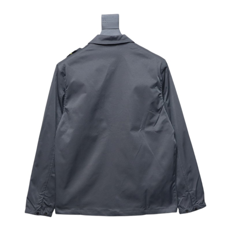 EM Sneakers Stone Island Shoulder Sleeve Badge Shirt Jacket Coat Dark Gray