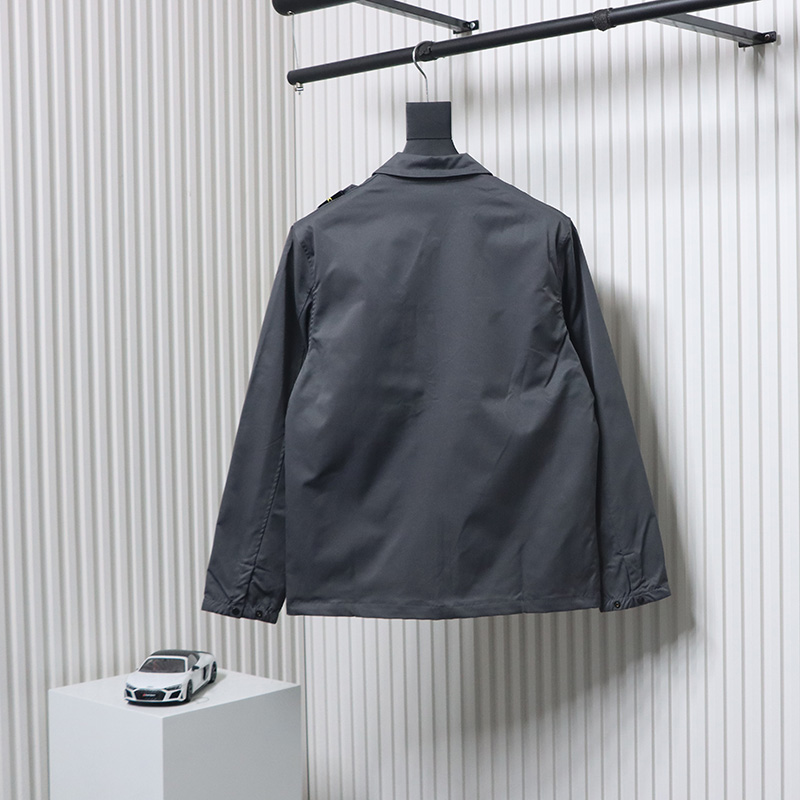 EM Sneakers Stone Island Shoulder Sleeve Badge Shirt Jacket Coat Dark Gray