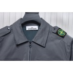 EM Sneakers Stone Island Shoulder Sleeve Badge Shirt Jacket Coat Dark Gray