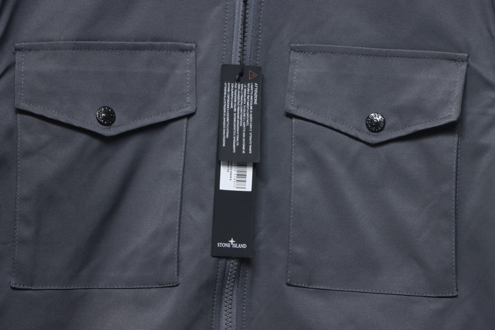 EM Sneakers Stone Island Shoulder Sleeve Badge Shirt Jacket Coat Dark Gray