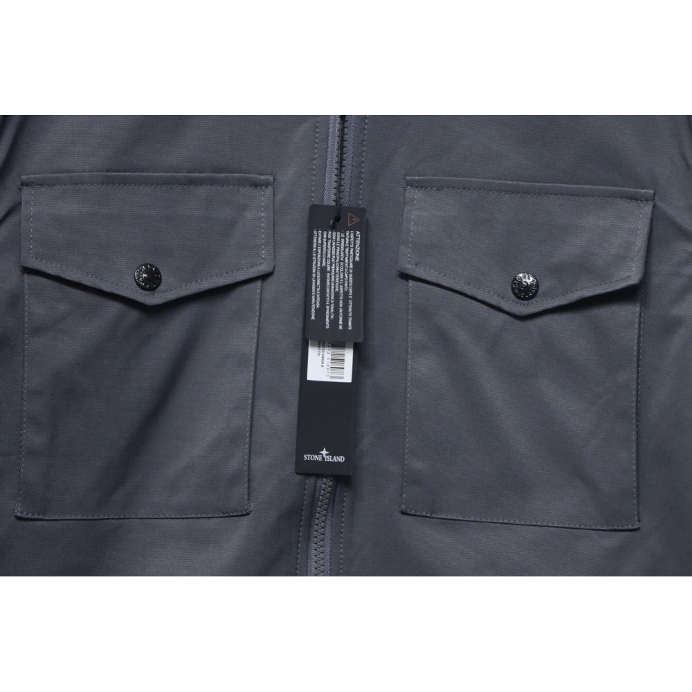 EM Sneakers Stone Island Shoulder Sleeve Badge Shirt Jacket Coat Dark Gray