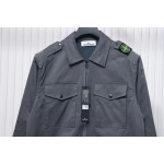 EM Sneakers Stone Island Shoulder Sleeve Badge Shirt Jacket Coat Dark Gray