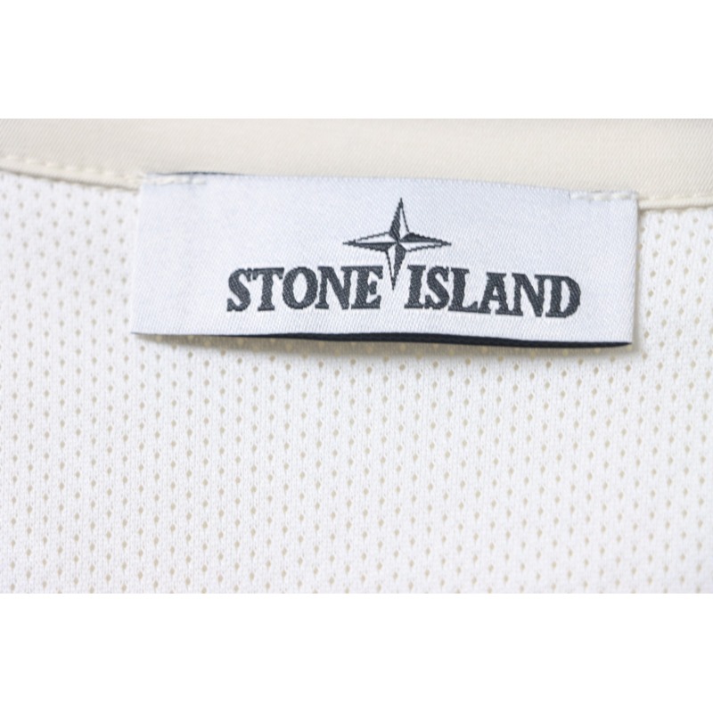 EM Sneakers Stone Island Shoulder Sleeve Badge Shirt Jacket Coat White