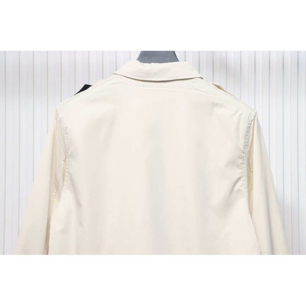 EM Sneakers Stone Island Shoulder Sleeve Badge Shirt Jacket Coat White