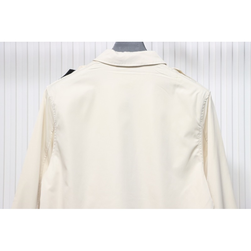 EM Sneakers Stone Island Shoulder Sleeve Badge Shirt Jacket Coat White
