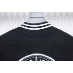 EM Sneakers Stone Island Stitching PU Leather and Cotton Baseball Jacket Black