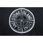 EM Sneakers Stone Island Stitching PU Leather and Cotton Baseball Jacket Black