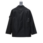 EM Sneakers Stone Island Zipper Pocket Sleeve Shirt Jacket Black