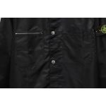 EM Sneakers Stone Island Zipper Pocket Sleeve Shirt Jacket Black