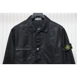 EM Sneakers Stone Island Zipper Pocket Sleeve Shirt Jacket Black