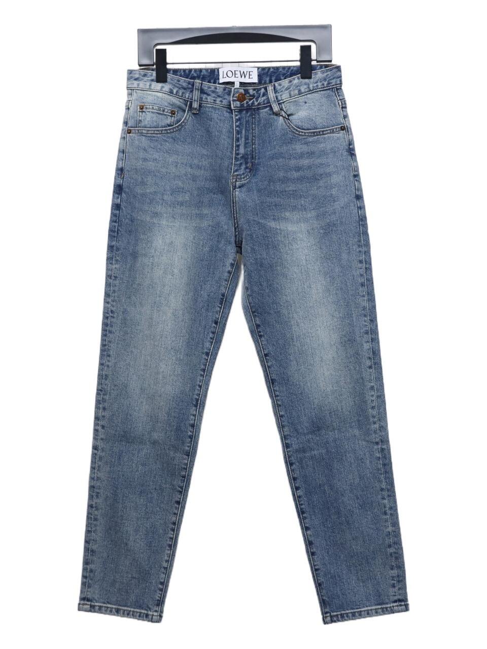 EM Sneakers Loewe Back Flame Embroidered Logo Jean Blue