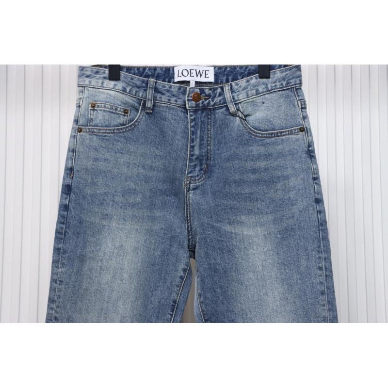 EM Sneakers Loewe Back Flame Embroidered Logo Jean Blue