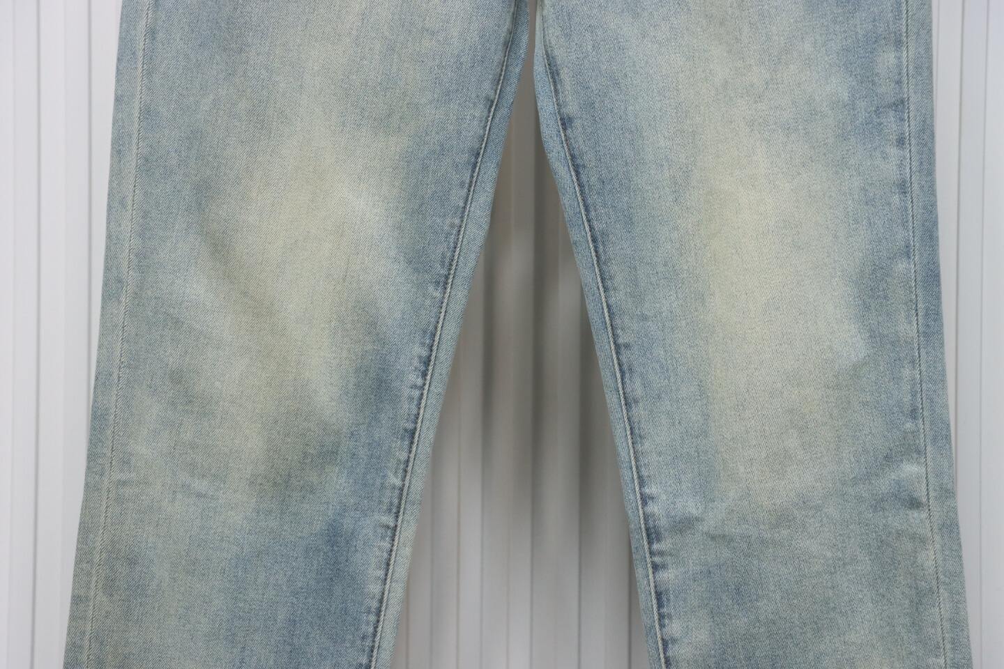 EM Sneakers Loewe Glitch Style Embroidered Logo Jeans Light Blue