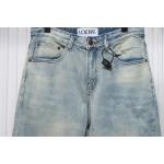 EM Sneakers Loewe Glitch Style Embroidered Logo Jeans Light Blue
