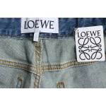 EM Sneakers Loewe Glitch Style Embroidered Logo Jeans Light Blue