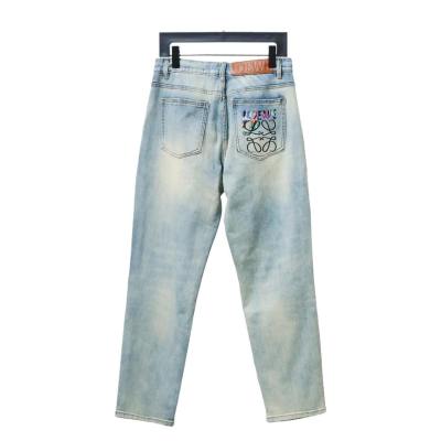 EM Sneakers Loewe Glitch Style Embroidered Logo Jeans Light Blue 02