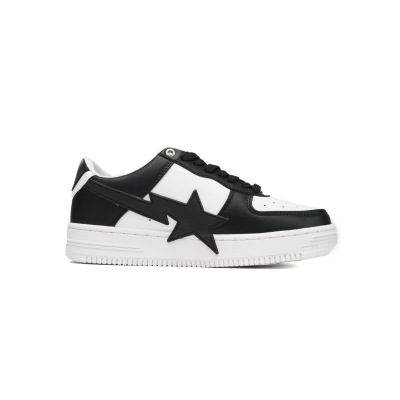 EM Sneakers A Bathing Ape Bape Sta Low Black And White Star 02