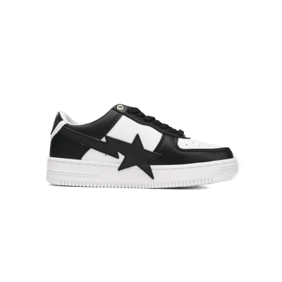 EM Sneakers A Bathing Ape Bape Sta Low Black And White Star 02