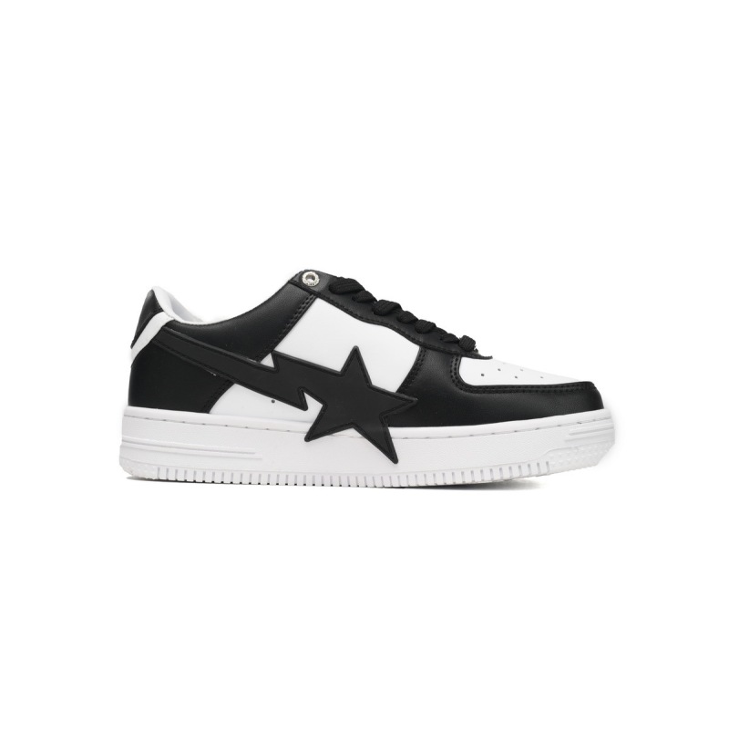 EM Sneakers A Bathing Ape Bape Sta Low Black And White Star
